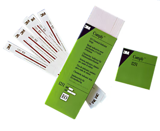 3M Comply 1251 indicador químico de óxido de etileno, tiras de 1.5 x 20 cm, 240 piezas