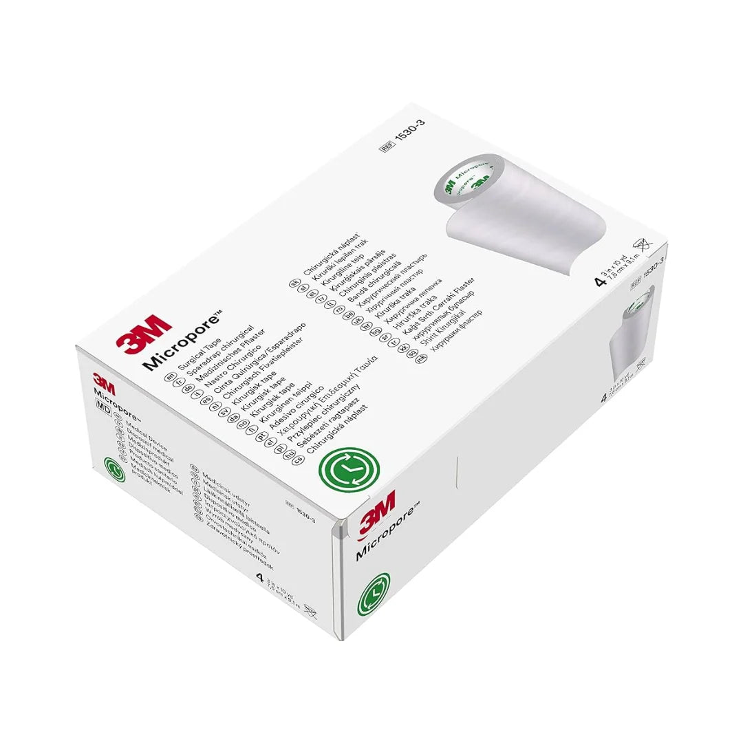 3M Micropore cinta quirúrgica blanca 1530-3 de 7.5 cm x 9.1 m