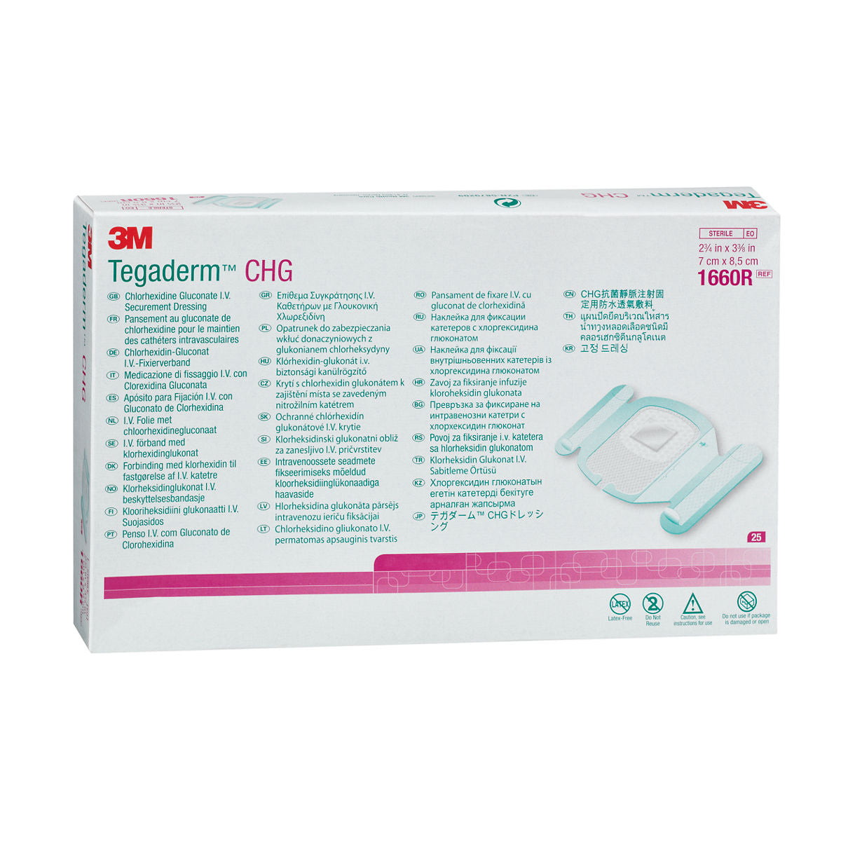 3M Tegaderm CHG 1660R apósito de 7 x 8.5 cm