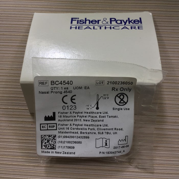 Fisher & Paykel BC4540-10, cánula nasal FlexiTrunk para Bubble CPAP de 4.5 mm y 4.0 mm