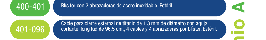 Zimmer Biomet 401-096, cable esternal de titanio con aguja cortante