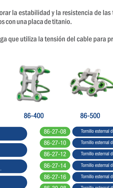 Tritium 86-400 A&E Medical placa esternal cuadrada de titanio