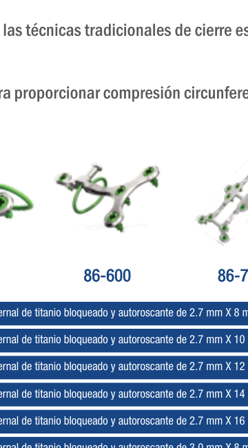 Tritium 86-600 A&E Medical placa esternal en T de titanio