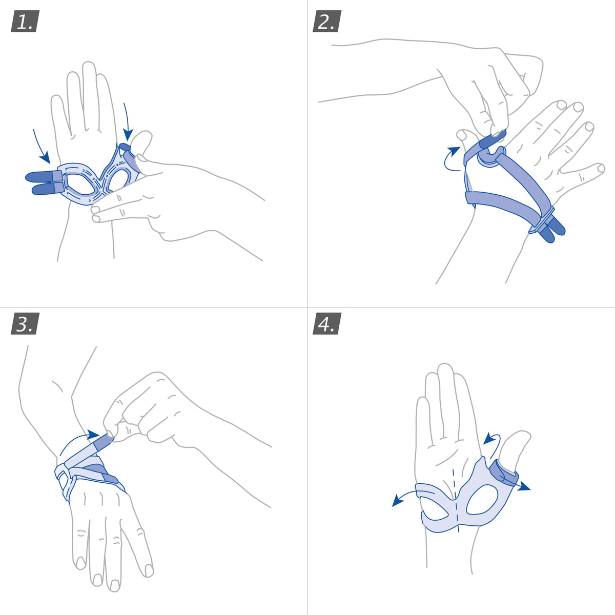 Cómo colocar Actimove Rhizo Forte: pasar la mano y cerrar las cintas