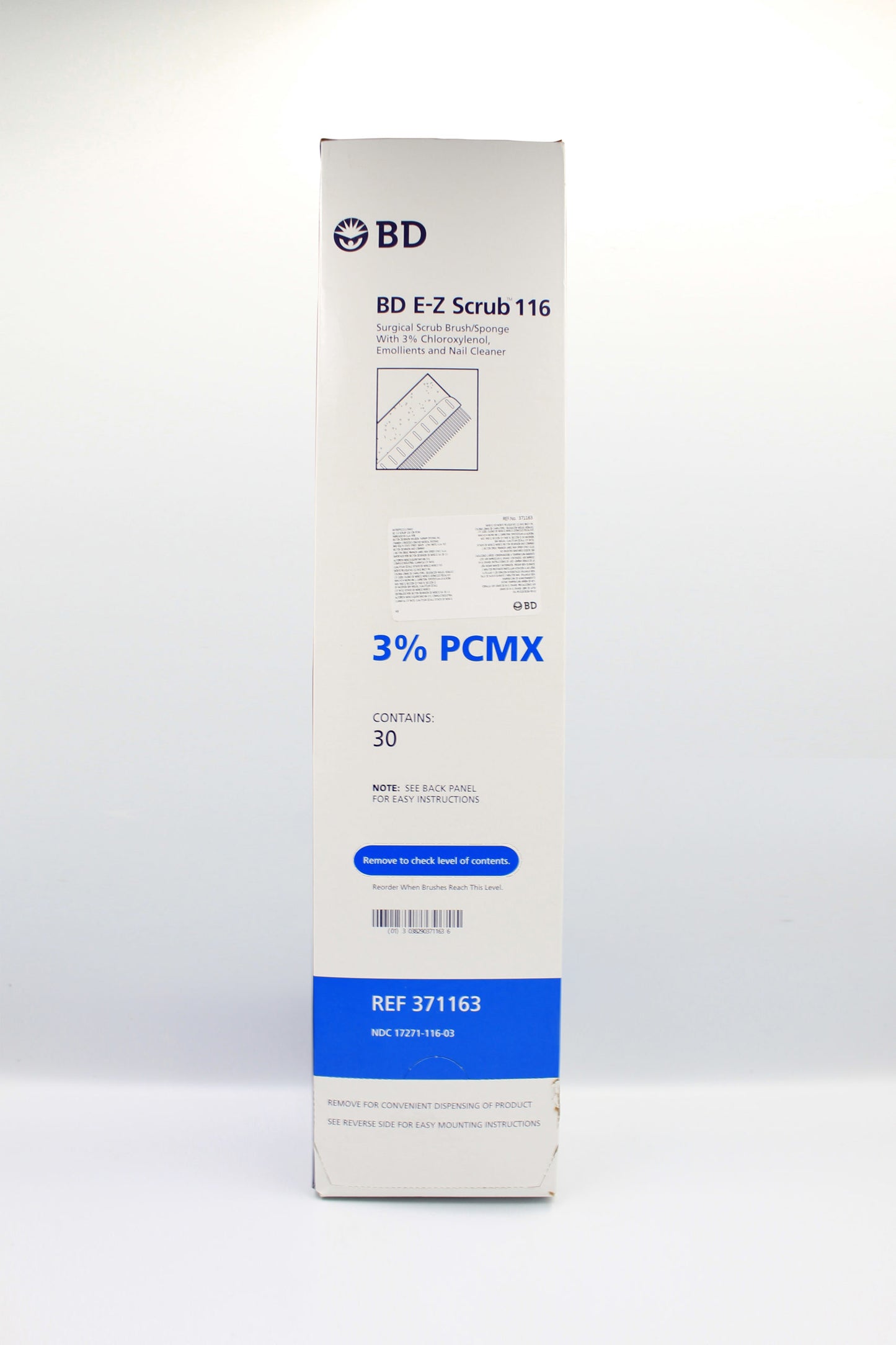 BD E-Z Scrub 371163 cepillo quirúrgico con cloroxilenol PCMX al 3%