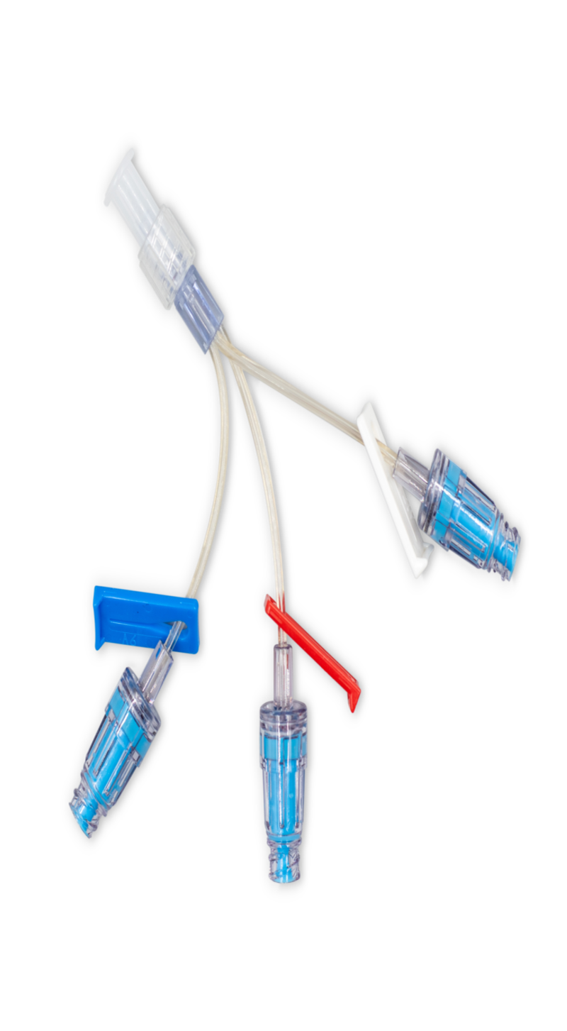 BD MaxZero MZ9266 — set de extensión microbore trifuse con tres conectores libres de aguja