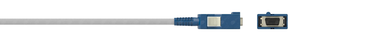 Detalle del conector del cable SpO2 Biogenesis BIOOX.NCM.IC2 de 2 m; fotografía original de detalle del fabricante