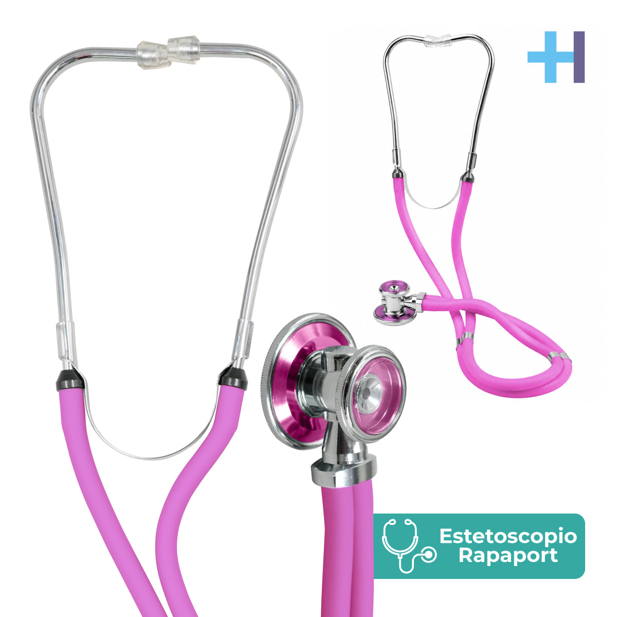 Estetoscopio Checkatek Rappaport, referencia E3-6, color rosa, con manguera dual.