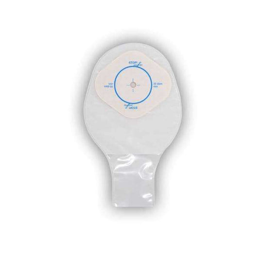 Bolsa de colostomía pediátrica ConvaTec Little Ones sobre fondo blanco