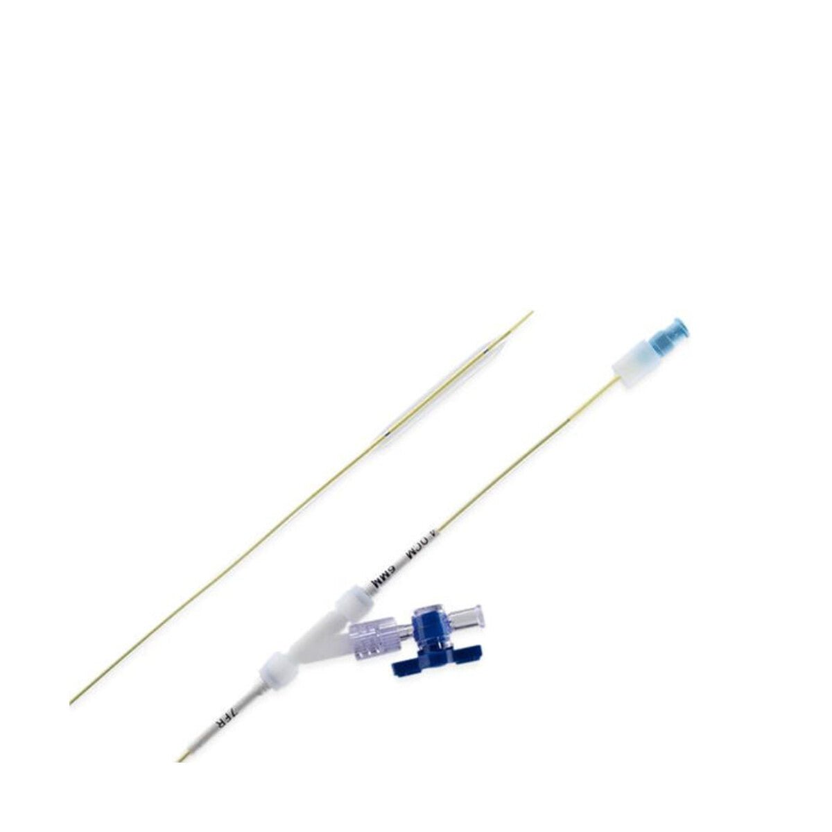 Cook Balloon Ureteral Dilator, catéter balón radiopaco y guía sobre fondo blanco