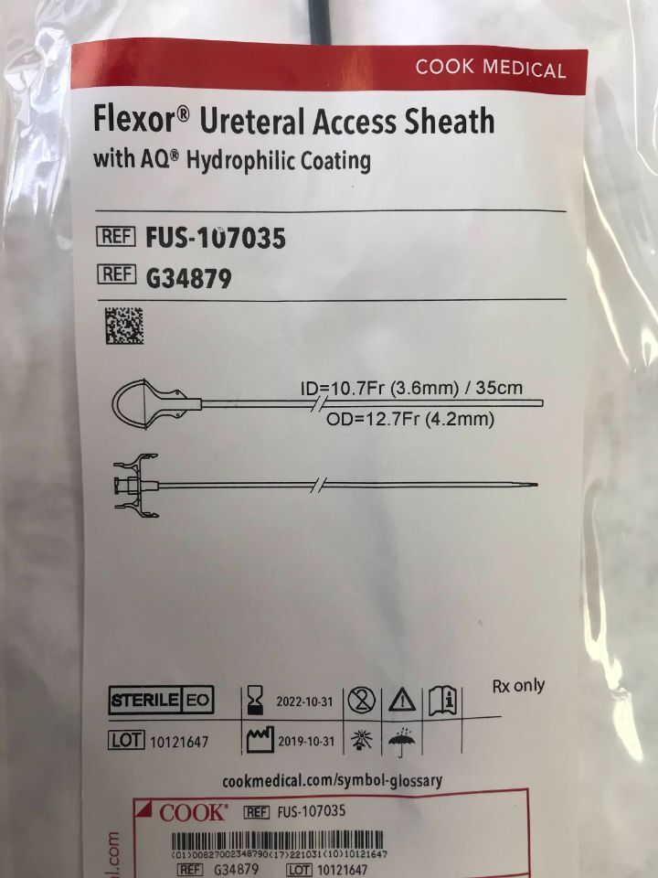 Cook Flexor FUS-107035 vaina ureteral 10.7 Fr 35 cm