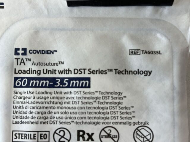 COVIDIEN TA6035L con DST, unidad de carga de 60 mm x 3.5 mm