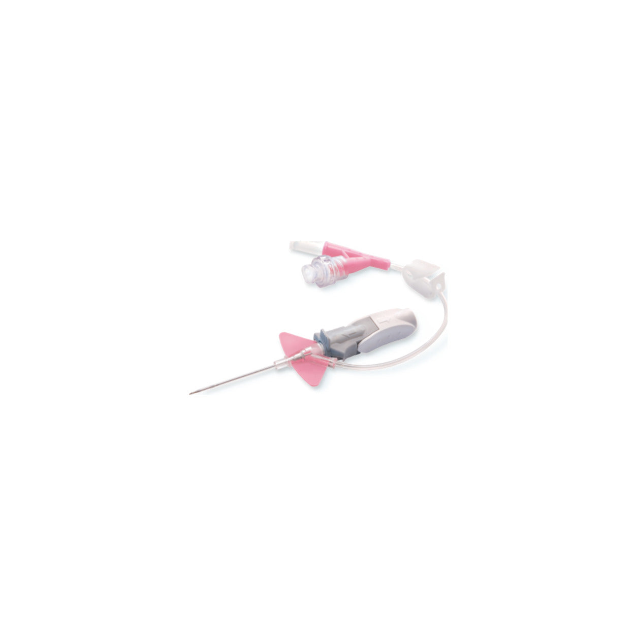 BD Nexiva 383537, catéter IV cerrado de doble puerto con conector Q-Syte, 20G × 1.25 in, aletas rosas