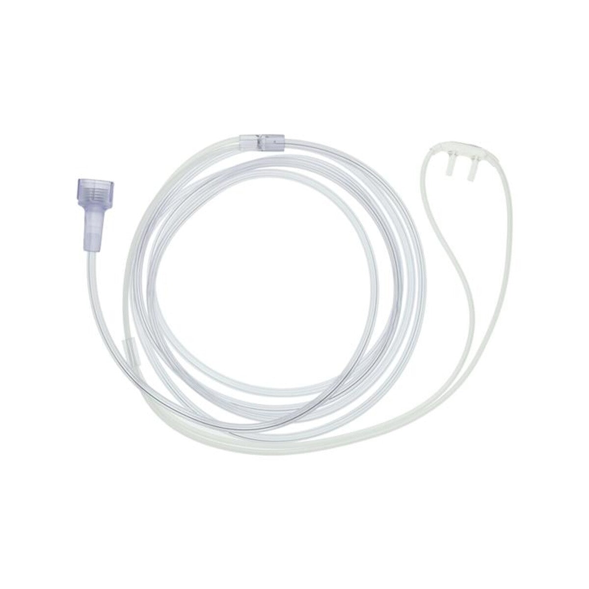 Cánula nasal pediátrica Hudson RCI HUD1826 Softech con tubería Star Lumen de 7 pies sobre fondo blanco