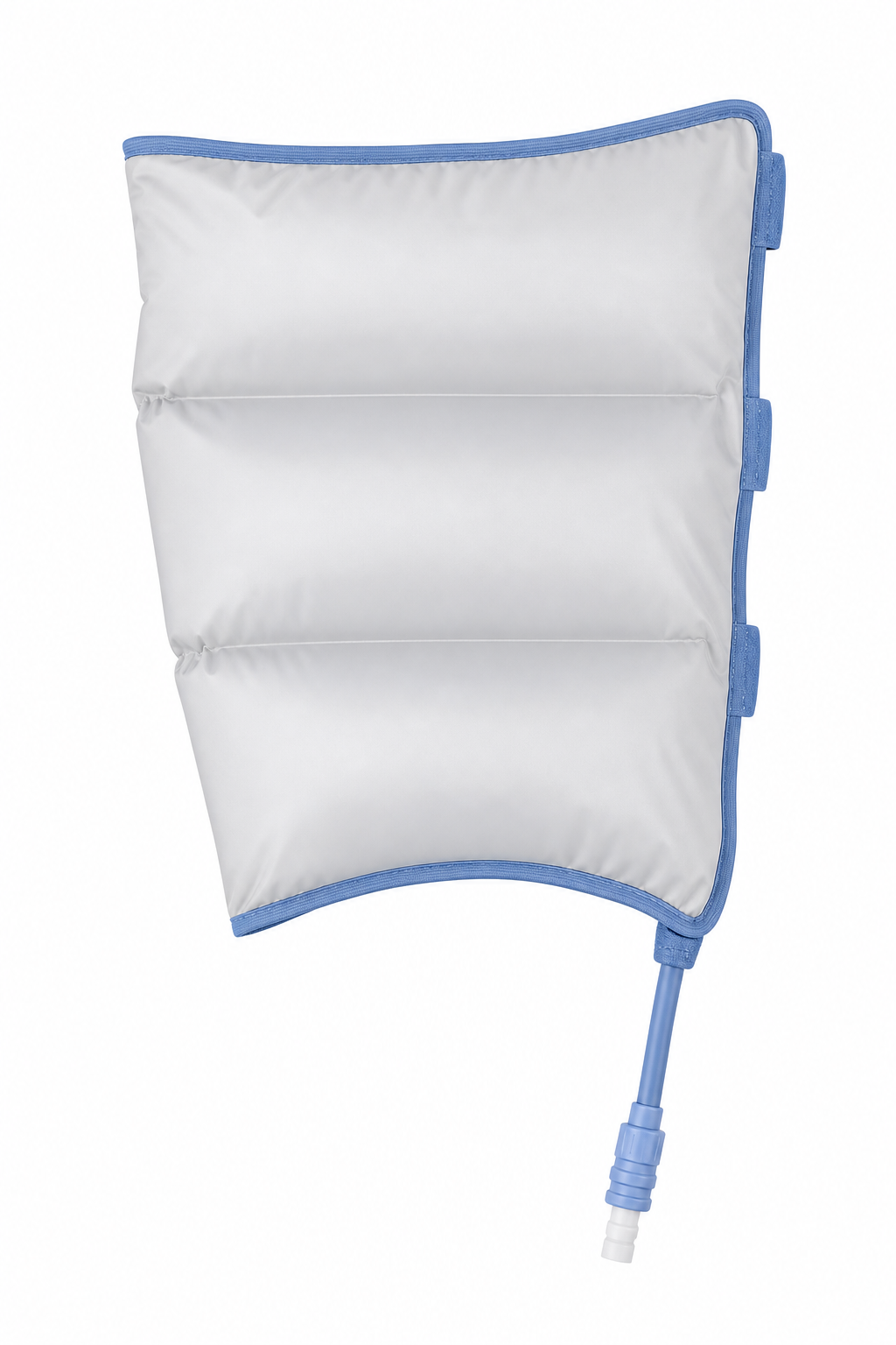 Funda de compresión Kendall SCD Comfort para muslo, con tubo de conexión, sobre fondo blanco