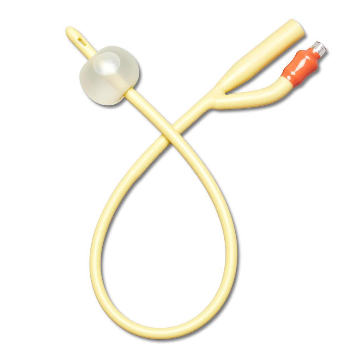 Sonda Foley Medline DYND11756 de látex con elastómero de silicona, 16 Fr, punta recta, dos vías, balón de 10 ml y conector naranja
