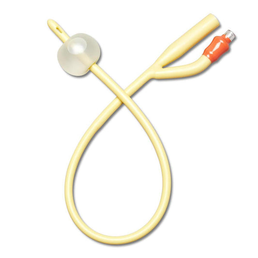 Sonda Foley Medline DYND11756 de látex con elastómero de silicona, 16 Fr, punta recta, dos vías, balón de 10 ml y conector naranja