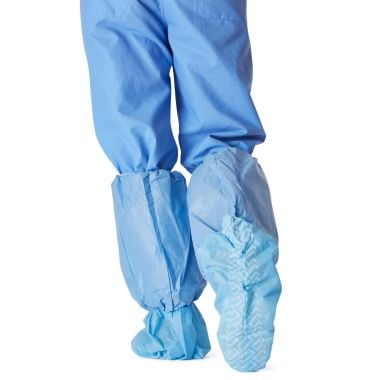 Medline NON27143, cubrecalzado desechable azul con suela antiderrapante