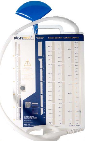 Pleuramed adulto de tres cámaras, clave 060.314.0054; equipo individual ilustrado, venta en caja con 10 equipos