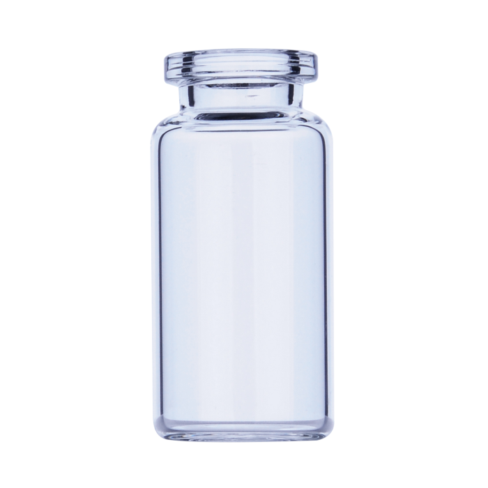 Vial WHEATON COMPLETEPAK de vidrio incoloro, 10 mL, sin cierre colocado; referencia WHE-W987002-S.