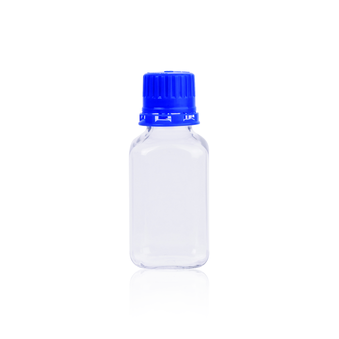 Frasco WHEATON de PETG WHE-WPBGC0250S, 250 mL, tapa con precinto; imagen oficial ilustrativa de la familia; capacidad seleccionada según referencia, caja de 24