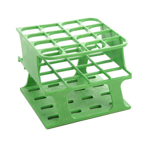 Gradilla OneRack Heathrow Scientific HS27504C de 16 posiciones, pozo de 25 mm, color verde