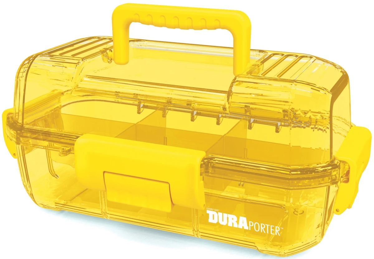 Contenedor Heathrow Scientific DuraPorter HS120078, amarillo, vista sin muestras ni empaque