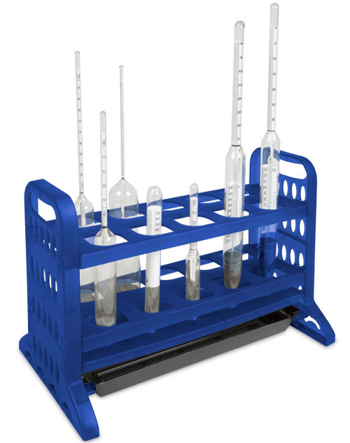 Gradilla para hidrómetros Heathrow Scientific HS121003, azul, fotografía oficial; hidrómetros ilustrativos no incluidos