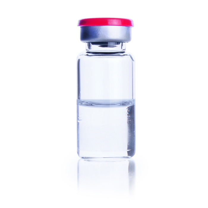 Kit WHEATON COMPLETEPAK de vial incoloro, tapón OmniFlex 3G Igloo Lyo y sello Flip rojo; montaje ilustrativo. Presentación y contenido por referencia: WHE-W991017-CP, WHE-W991017-CPMP.