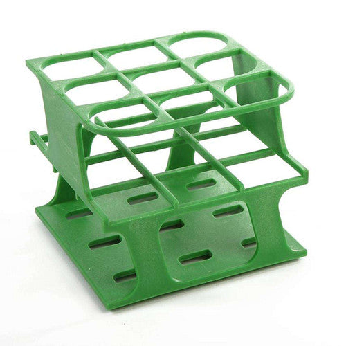 Gradilla OneRack Heathrow Scientific HS27505C de 9 posiciones, pozo de 30 mm, color verde