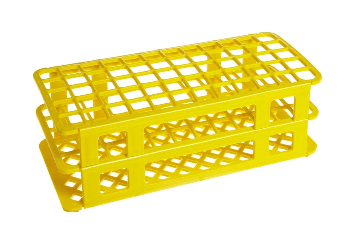 Gradilla Fold & Snap Heathrow Scientific HS243077Y, 60 posiciones de 16 mm, color amarillo