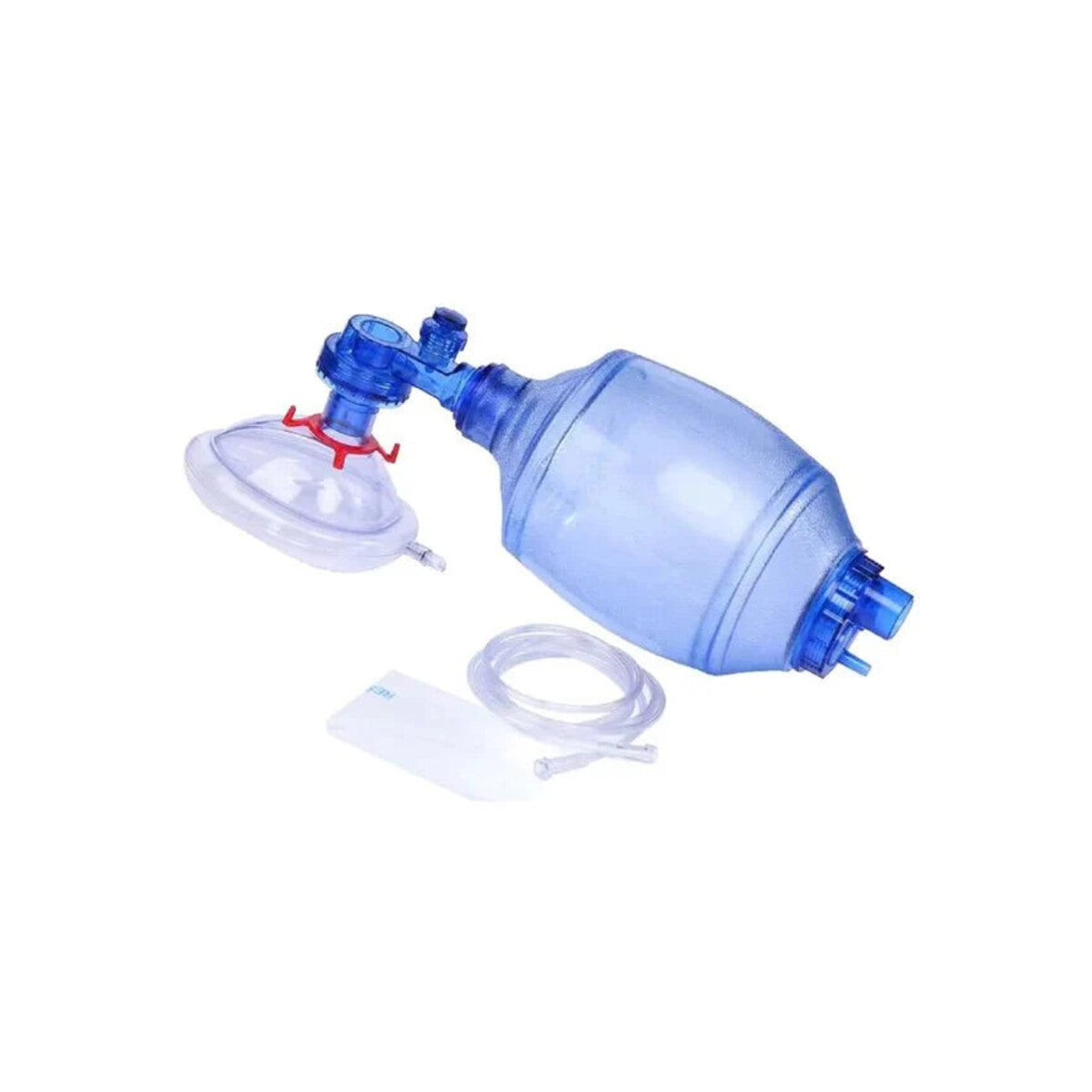 Respifix RSPCP6811 resucitador desechable adulto con mascarilla sobre fondo blanco