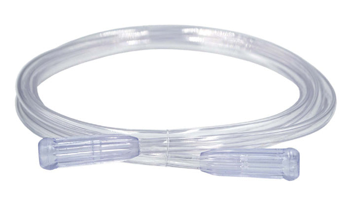 Tubo transparente de oxígeno Salter Labs con conexiones tipo trompeta; foto representativa de la familia