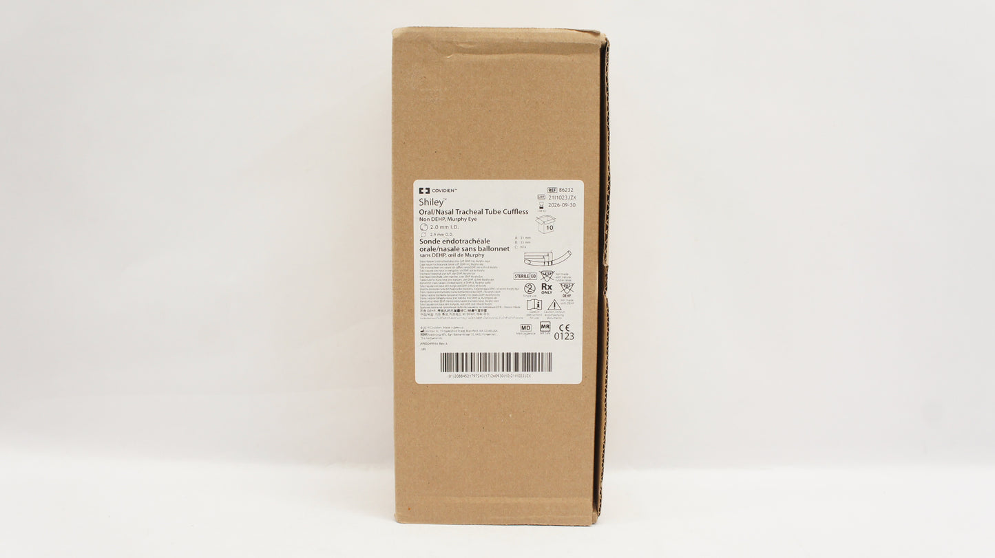 Shiley sonda endotraqueal sin cuff 2.0 mm, referencia 86232
