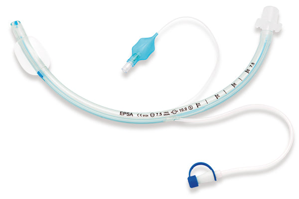 Tubo endotraqueal Epsa con globo y luz de aspiración subglótica, 7.5 mm de diámetro interno, con su segundo conector de aspiración