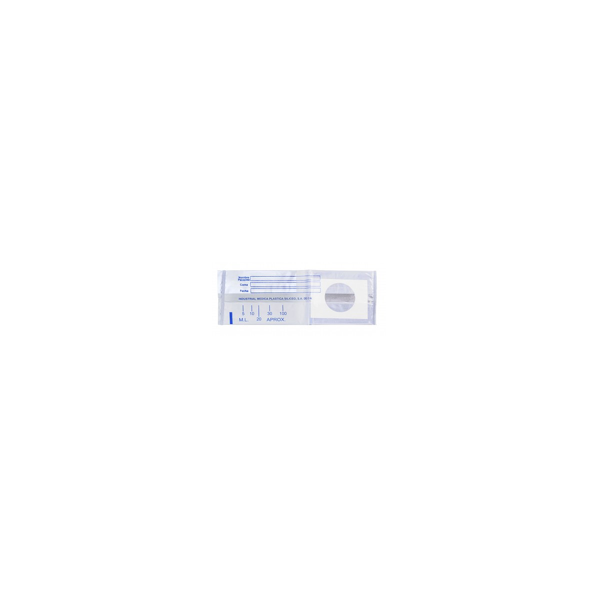 Bolsa recolectora Siliceo RUS700V para urocultivo infantil de niño, 100 ml, orificio redondo y escala, 1 pieza