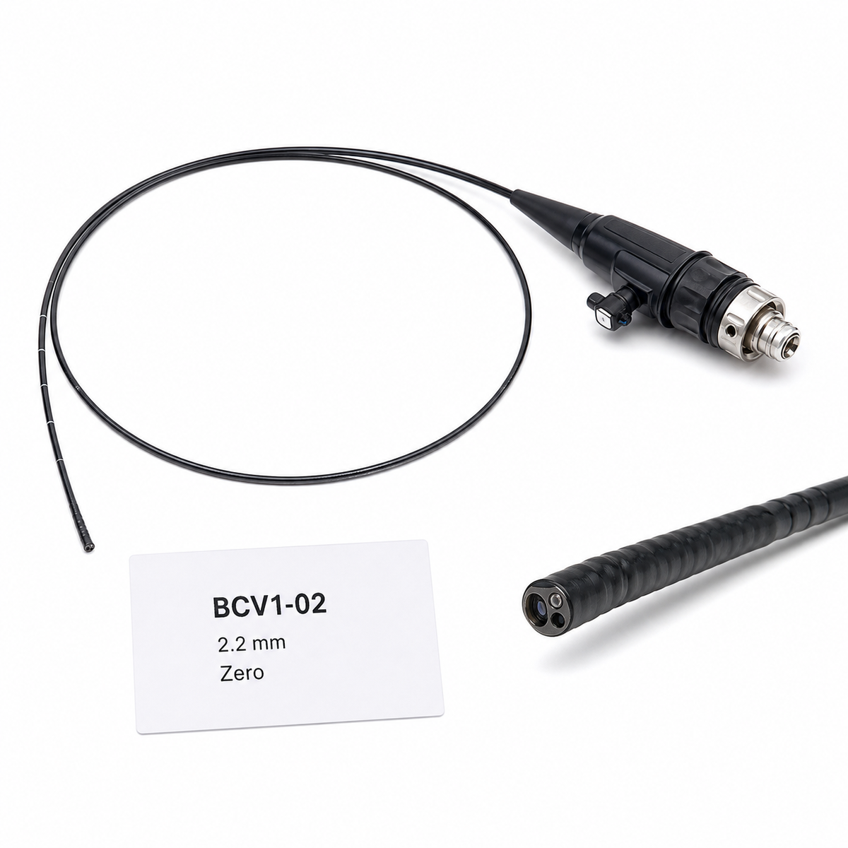 Imagen ilustrativa optimizada: Vathin H-SteriScope BCV1-02, broncoscopio flexible desechable Zero de 2.2 mm sin canal de trabajo, sobre fondo blanco