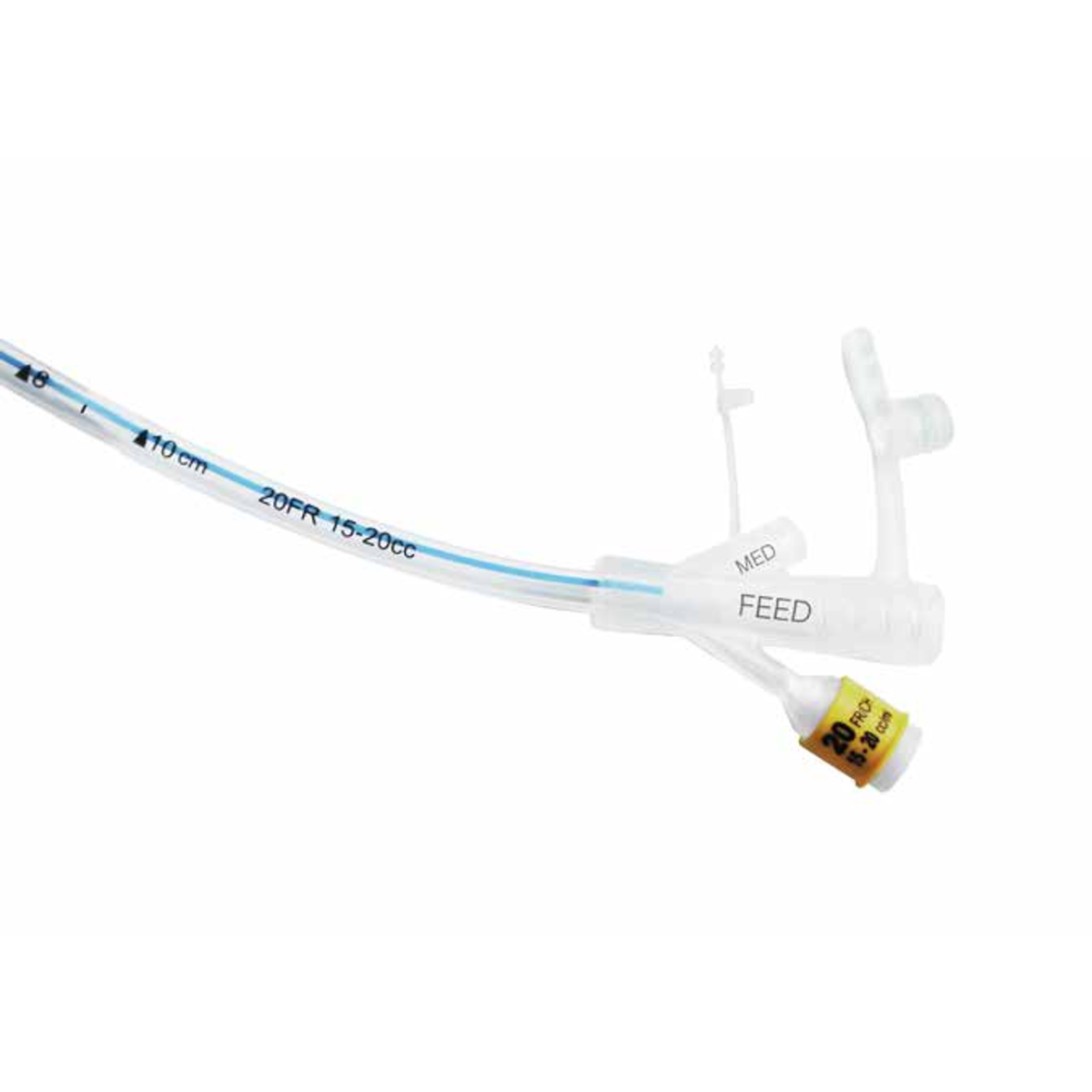 Conexiones Toomey, Luer slip y vía de inflado de la sonda Silmag 330 para gastrostomía