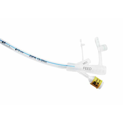 Conexiones Toomey, Luer slip y vía de inflado de la sonda Silmag 330 para gastrostomía