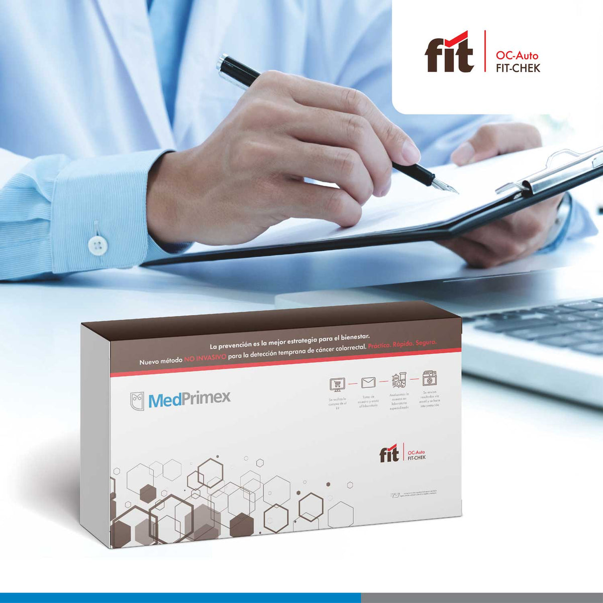 Caja de la línea MedPrimex para OC-Auto FIT CHEK; análisis vendido: OC-Auto FIT CHEK: sangre oculta en heces