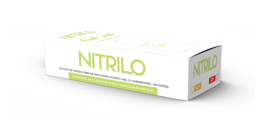 Caja con 100 guantes de nitrilo UniSeal para exploración, no estériles y sin polvo