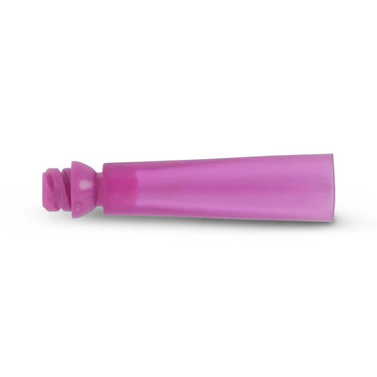 Vygon adaptador embudo nutrisafe2 REF 368.02, cono lila con conector hembra, sobre fondo blanco