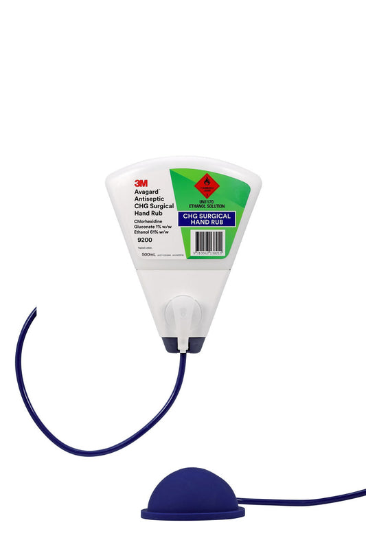 Soporte de pared y bomba de pie 3M Avagard 9201 instalado