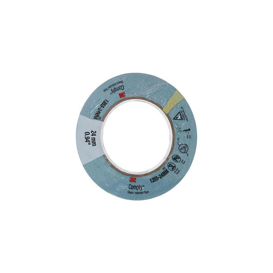 Cinta indicadora de vapor 3M Comply 1355 de 24 mm sobre fondo blanco