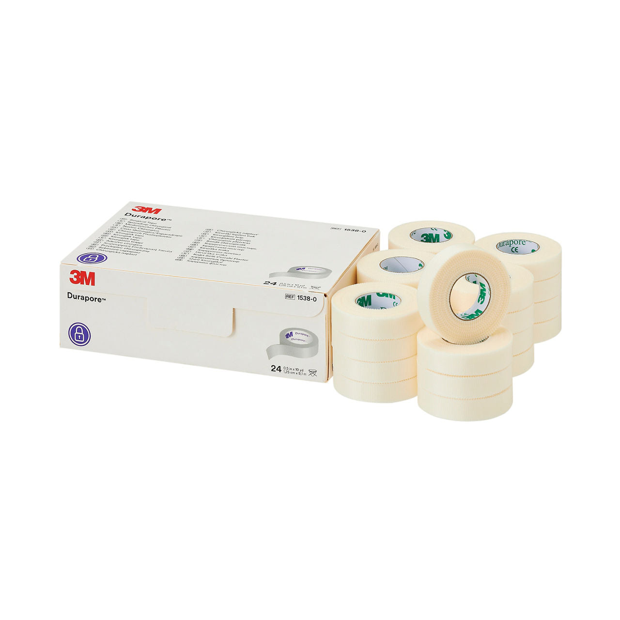 3M Durapore cinta quirúrgica 1538-0 de 1.25 cm x 9.1 m