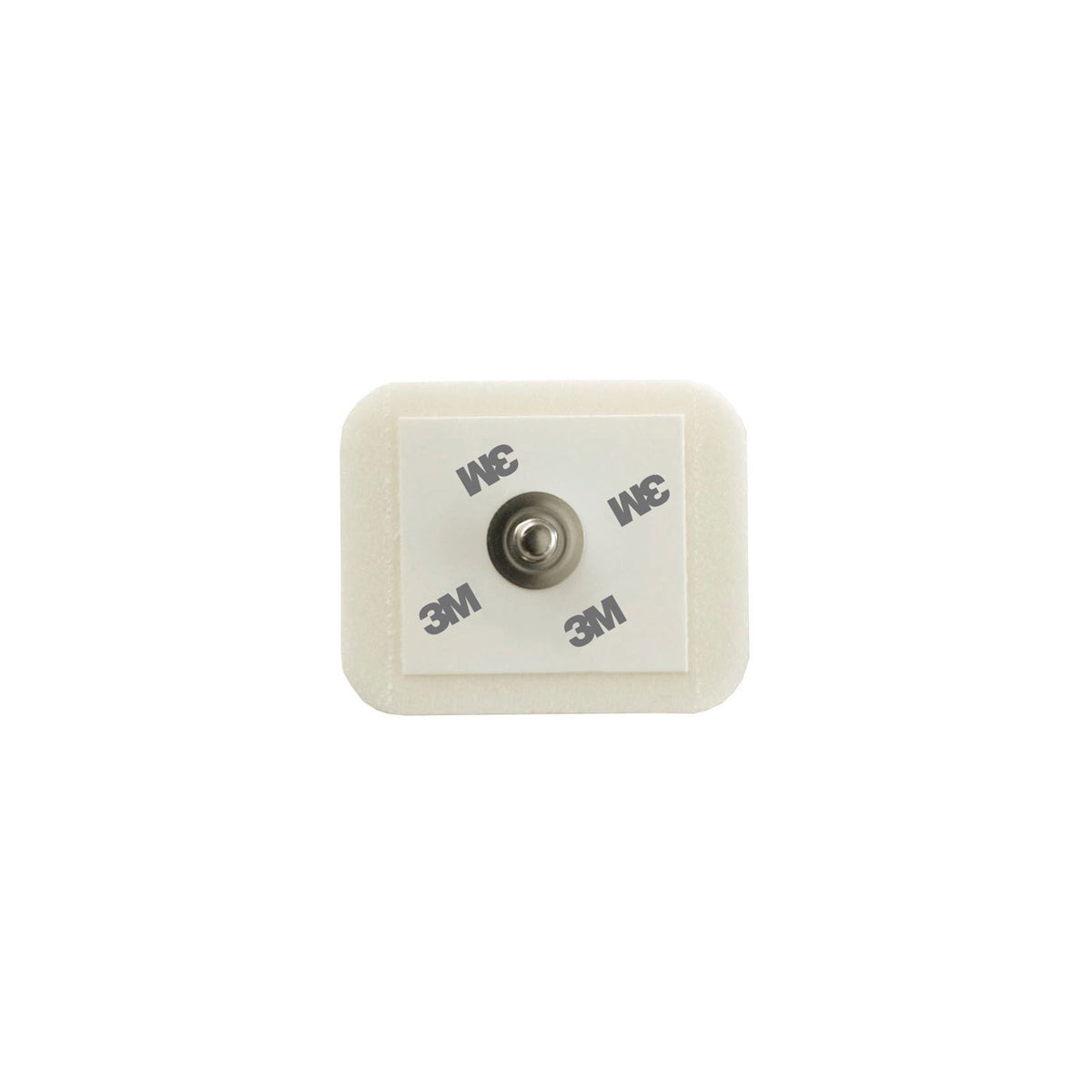 Electrodo 3M Red Dot 2228 de espuma con broche de presión de acero inoxidable sobre blanco