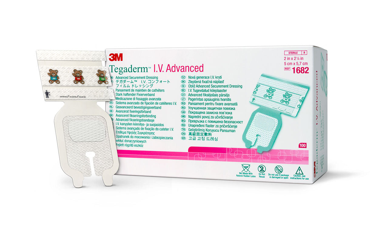3M Tegaderm I.V. Advanced 1682 de 5 x 5.7 cm, paquete con 100