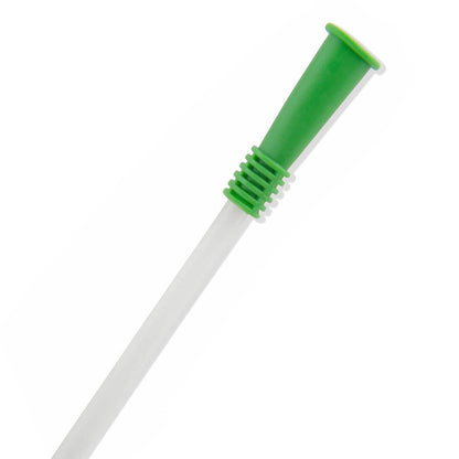 Embudo conector del catéter intermitente femenino GentleCath Glide de ConvaTec, en detalle