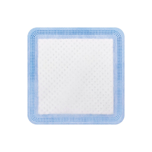 Apósito superabsorbente ConvaMax de ConvaTec con capa externa azul de polipropileno