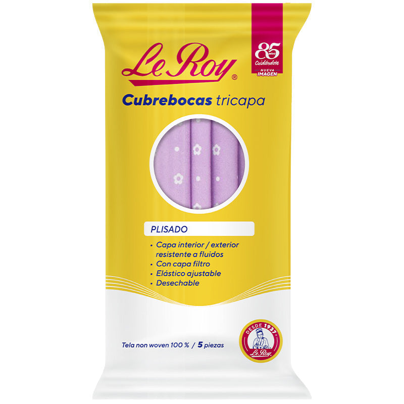 Cubrebocas plisado Le Roy 5000017
